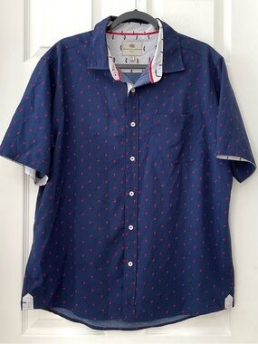 Navy Short-sleeve Button-Up Polo
